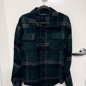 Green Plaid Button-Up Shirt